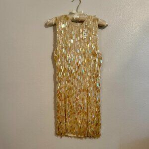 DNKY Sequin Dress Cream with Iridescent Sequins Size 4